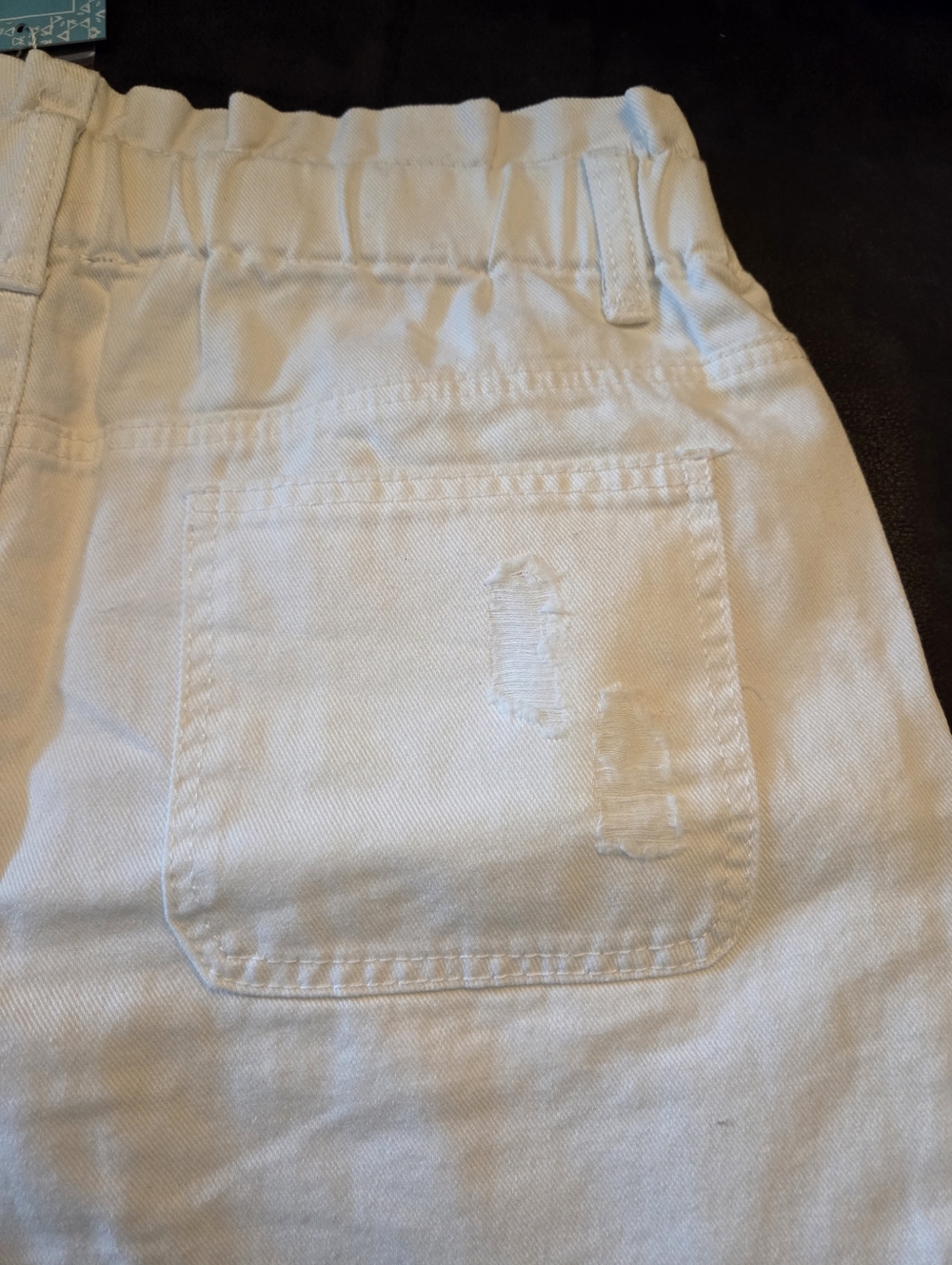 Hayden Women's High Waist Roll Up White Denim Short - Picture 6 of 9